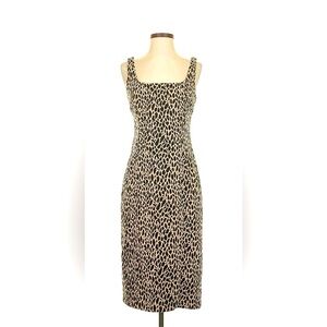 Banana Republic black and tan sleeveless  midi dress